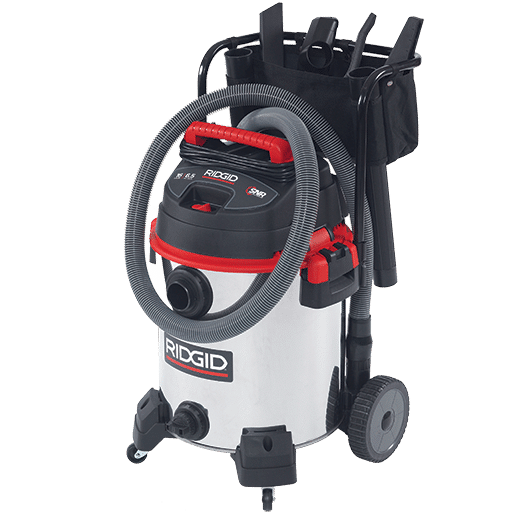 RIDGID 50353 16 Gallon Stainless Steel Wet/Dry Vac with Cart