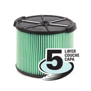 VF3600 Pleated, Five-Coat Paper Fine Dust Filter for RIDGID 3.0 to 4.5 gal. Allergen Wet/Dry Vacuum.