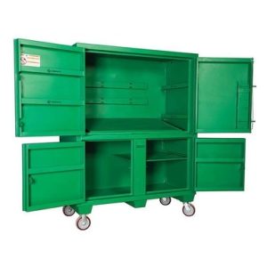 Compact four-door construction desk