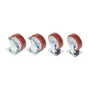 6" CASTER SET (2 LOCKABLE SWIVEL, 2 RIGID)